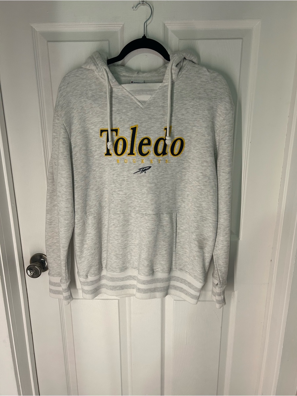 Champion UToledo Crewneck Hoodie in Light Gray - L